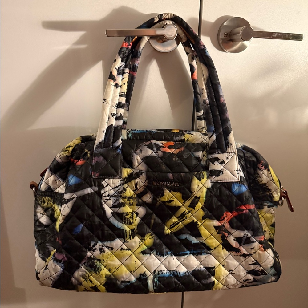 MZ Wallace Abstract Multicolor Quilted Tote